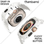amBand Bands Case Screen Protector Compatible with Apple Watch Ultra 3/2/1 49mm, M1 Sport Series Rugged Cover Strap and 9H Tempered Glass Film, Protective Bumper for iWatch 49 mm Men White - Image 5