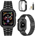 MioHHR Solid Stainless Steel Band Compatible with Apple Watch 46mm (Series 11 10), Metal Strap with Soft TPU Case for iWatch Series 11/10 46mm Women and Men, Black by ProfessionalStainlessSteelWatchBandCase