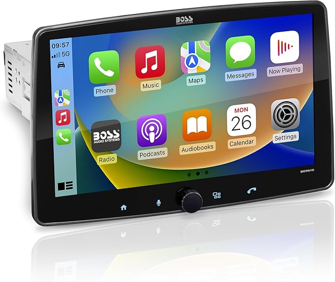 BOSS Audio Systems BCPA10 Single DIN Car Stereo Wireless Apple CarPlay, Wireless Android Auto, 10.1 Inch Touchscreen, Bluetooth, AM/FM Radio Receiver by BossAudioSystems