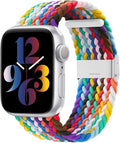 Bandiction Compatible with Apple Watch Bands 44mm 40mm 38mm 42mm 41mm 45mm 46mm 49mm, iWatch Bands Women Men,Stretchy Braided Solo Loop Elastic Sport Band for iWatch Ultra SE Series 11/10/9/8/7/6/5/4 by Bandiction