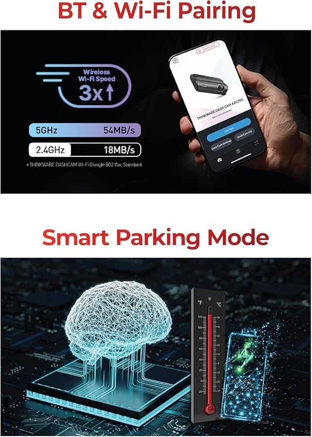 THINKWARE ARC 700 4K Dash Cam Front and Rear, No Memory Card, 4K+2K Dual Camera, Sony STARVIS Sensor, HDR, Super Night Vision 3.0, 5GHz Wi-Fi, GPS, Parking Mode, Speed and Red Light Alerts - Image 5
