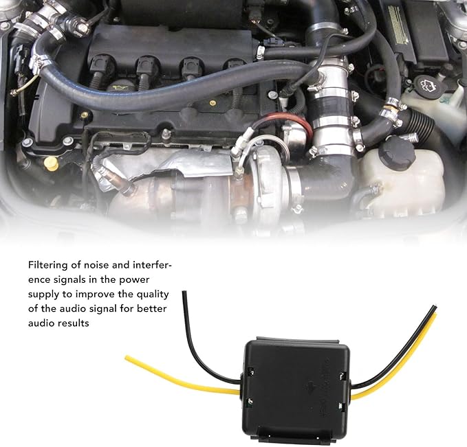 Car Power Filter Noise Ground Loop Isolator Car Audio Noise Filter 12V Car Stereo Audio Filter Noise Isolation Reducer for Stereo Audio Radio Amplifier Amp Speaker - Image 3