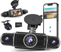 4 Channel Dash Cam 360° View Front and Rear Inside, 3" Display 1080P Dash Camera for Cars Left Right, WiFi APP Control, G-Sensor, IR Night Vision, Loop Recording, with Free 64GB Card by Hikity