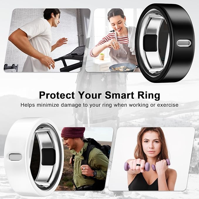 8 Pack Cover Compatible with Oura Ring Gen 4/Oura Ring Gen 3 Horizon/Heritage,Charging Derectly,Matte Texture Wear-Resistant Anti-Scratch TPU Protector for Oura Rings Women Men（E,Size 8 - Image 6