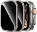 Uyiton for Apple Watch Ultra 3/2/1 Screen Protector - [26 Degree Privacy] Titanium Alloy Frame & 9H Tempered Glass, Touch Sensitive Military Protection iWatch Screen Protector 49mm, Natural, 2 Pack by Uyiton