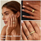 Emibele 3 Pack Stackable Rings for Oura Ring Gen 3/Oura Ring Gen 4, Stainless Steel No Tarnish Stacking Ring, Stack Cubic Zirconia Oura Stack Rings, Trendy Jewelry Gifts for Women - Image 5
