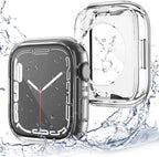 [2 Pack] 2 in 1 Waterproof Case Compatible for Apple Watch 40mm SE Screen Protector Series 6 5 4 Tempered Glass Film PC Face Cover & Back Bumper for iWatch Accessories - 40mm Clear x2 by Yolovie