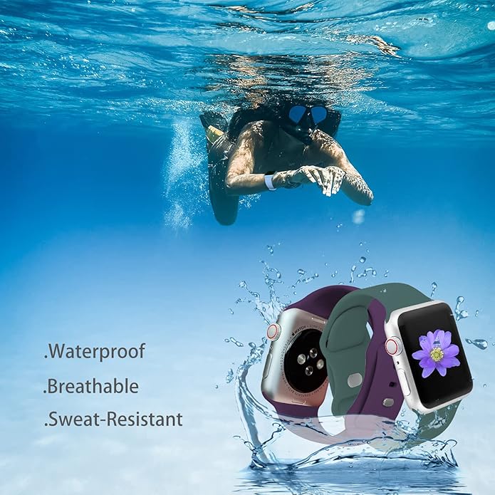 Sport Bands Compatible with Apple Watch 42mm 44mm 45mm 46mm 41mm 38mm 40mm 49mm for Women Men, Soft Silicone Strap for iWatch Wristband Series Ultra SE 11 10 9 8 7 6 5 4 3 2 1 - Image 7