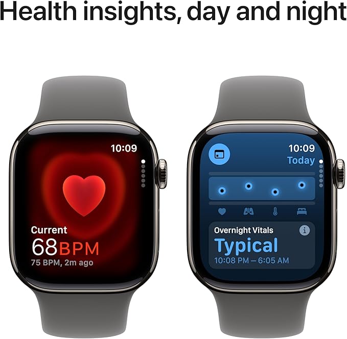 Apple Watch Series 10 [GPS + Cellular 42mm case] Smartwatch with Natural Titanium Case with Stone Grey Sport Band - S/M. Fitness Tracker, ECG App, Always-On Retina Display, Water Resistant - Image 6