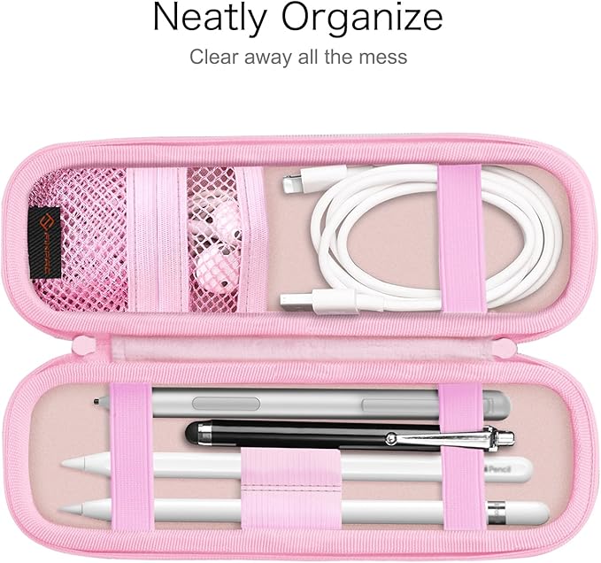 Fintie Holder Case for Apple Pencil Pro, Apple Pencil (USB-C / 1st / 2nd Generation), PU Leather Carrying Bag Sleeve Compatible with Pen, USB Cable, Samsung Stylus, Strawberry Cow - Image 3