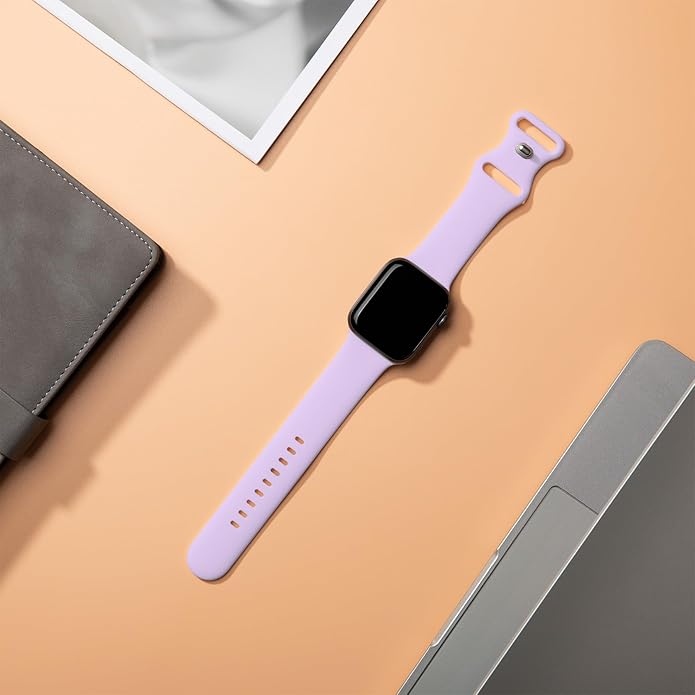 Sport Bands Compatible with Apple Watch 42mm 44mm 45mm 46mm 41mm 38mm 40mm 49mm for Women Men, Soft Silicone Strap for iWatch Wristband Series Ultra SE 11 10 9 8 7 6 5 4 3 2 1 - Image 2