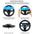 LongLongJin 2 Racing wii Steering Wheels And 2 wii Zapper Gun controller Premium Accessories, Compatible With Nintendo Wii U Remote and Nunchuck Games(Black) - Image 2