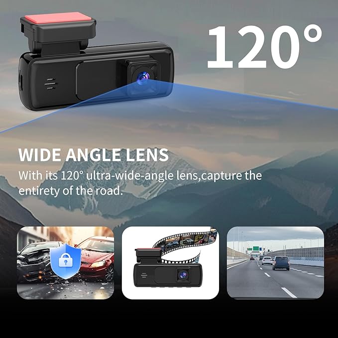 Front Dash Cam for Cars: 1080P Dash Camera Mini Front Dashcam with Car Camera 120° Wide Angle Super Night Vision 24 Hour Parking Monitor Loop Recording (Black) - Image 7