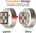 Amizee Metal Case Compatible with Apple Watch SE 3/2/1 Series 6/5/4 44mm Case with Back Cover, Rugged Protective Bumper Cover for iWatch 44mm, Titanium - Image 2