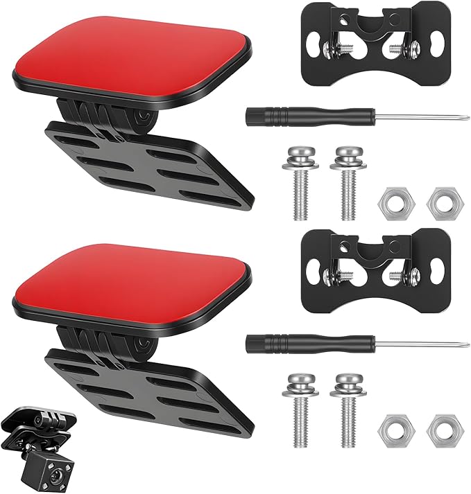 2PCS Dash Cam Car Rear Camera Bracket, Rear Camera Holder Set, Universal Windshield Backup Cameras Mount for SUV, Truck, RV, Auto (Strong Adhesive, 180° Adjustment) by Unknown