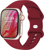 Sport Bands Compatible with Apple Watch Band Women Men 40mm 38mm 41mm 42mm 44mm 45mm 46mm 49mm ,Soft Wristband Waterproof Replacement Strap for iWatch Bands Series 11 10 9 8 7 6 5 4 3 2 1 SE Ultra Wine Red by CREFORT