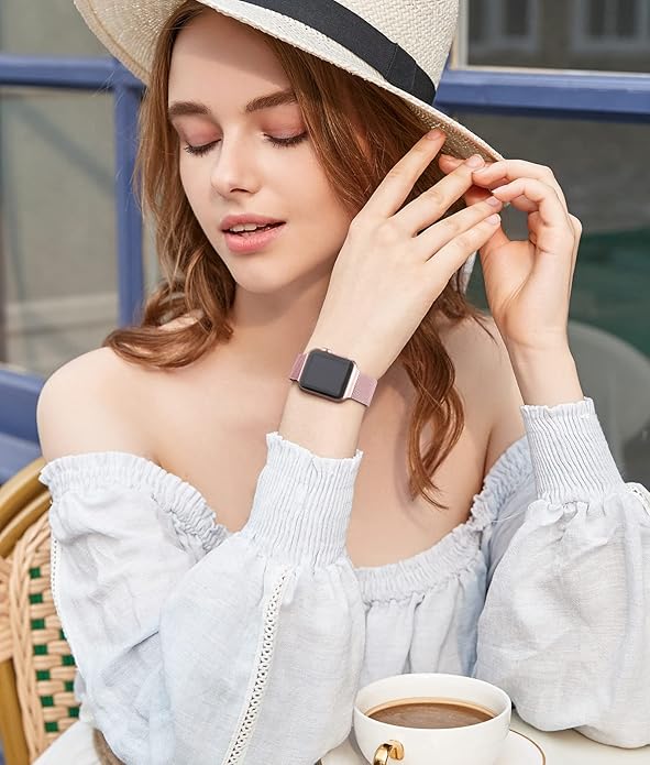 Magnetic Band Compatible for Apple Watch Bands Women Men 40mm 38mm 41mm 42mm 46mm 44mm 45mm 49mm, Stainless Steel Mesh Metal Sport Strap Wristband iWatch Series 11 10 9 8 7 6 5 4 3 2 1 SE Ultra - Image 4