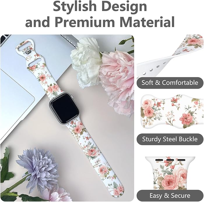 Luxury Band Compatible with Apple Watch Band 40mm - 49mm (Strap Replacement for iWatch Series SE 11 10 9 8 7 6 5 4 3 for Women Men) - Image 3