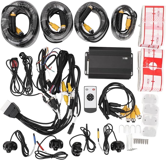 Akozon 360° Dash Cam 1080P Camera System 4 Channel Panoramic View Control Driving Recorder for Buses Large Vehicles (DV360-BSD) by Akozon