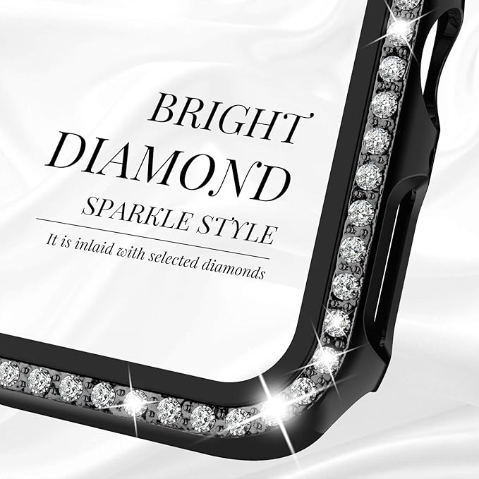 Recoppa Compatible for Apple Watch Case with Screen Protector for Apple Watch 44mm Series 6/5/4/SE, Bling Crystal Diamond Rhinestone Ultra-Thin Bumper Full Cover Protective Case for Women Girls iWatch - Image 4