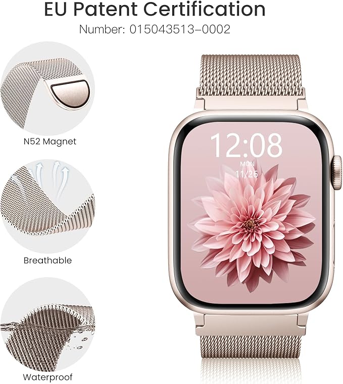 Original Metal Milanese Loop Compatible with Apple Watch Band 38mm 40mm 41mm 42mm 44mm 45mm 49mm for Women Men, Magnetic Stainless Steel for iWatch Se Ultra Series 11 10 9 8 7 6 5 4 3 2 1 - Image 3