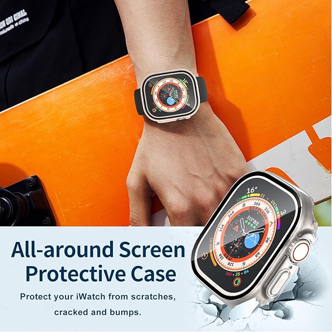 Waterproof Case for Apple Watch Ultra/Ultra 2 & 3 49mm,Built-in Tempered Glass Screen Protector,[Slim Guard PC Bumper] [Touch Sensitive] Full Protective Face Cover Compatible iWatch Accessories - Image 3
