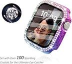 Surace 41mm Case Compatible with Apple Watch Series 9 Series 8 Series 7 with Screen Protector, Bling Diamond Overall Protective Case Compatible with Apple Watch Series 7 & 8 & 9 41mm, Rainbow - Image 2