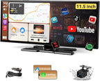 Largest 11.5 inch Wireless CarPlay Screen for Car,Built-in N-etflix/YouTube/TikTok and other apps,A-pple CarPlay & Android Auto screen with1080P Backup Camera/Navigation/Voice Control,for All Vehicles by Leadtree