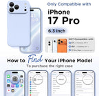 GolbinBox Magnetic for iPhone 17 Pro Case, Compatible with MagSafe, [Full Camera Protection] [Screen Protector], Silicone Shockproof Phone Cover with Anti-Scratch Microfiber Lining, Cyan Purple - Image 2