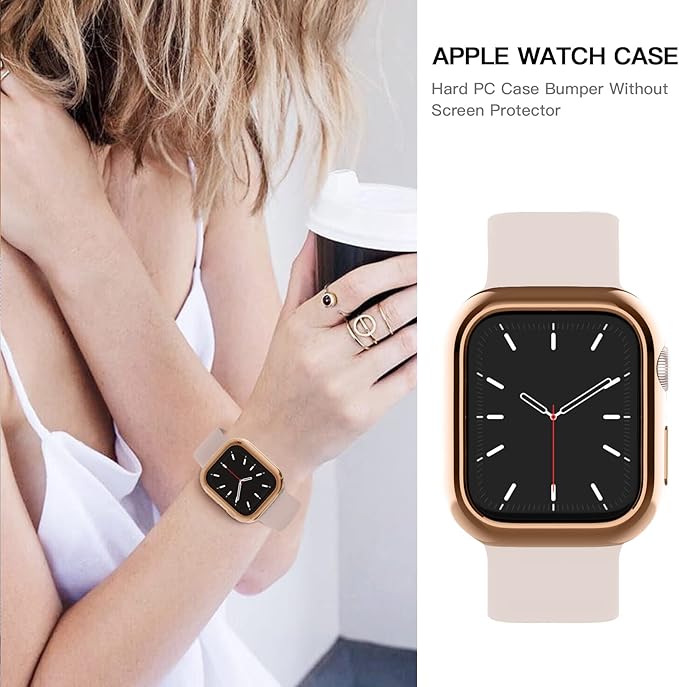 Recoppa Case Compatible for Apple Watch Series 7/8/9 – 45mm ONLY, Shockproof Ultra-Thin Hard PC Bumper Case All-Around Edge Protective Cover Frame [NO Screen Protector] for iWatch Accessories,Rosegold - Image 7