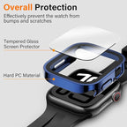 Amizee 2 Pack Case Compatible with Apple Watch Series 11/10 46mm Case with Built-in Screen Protector, Ultra-Thin Hard PC Straight Edge Anti-Scratch Protective Cover for iWatch 46mm (Blue/Clear) - Image 2