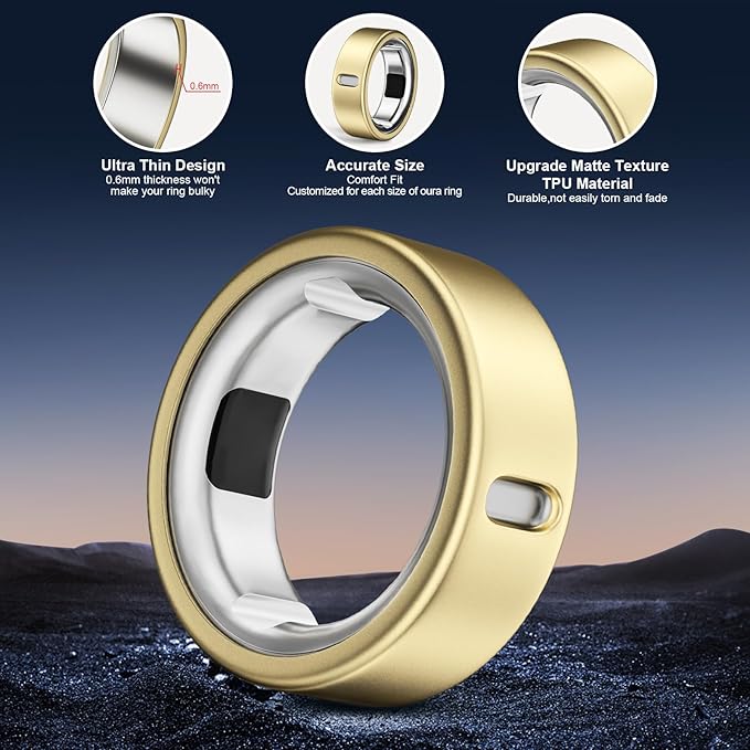 8 Pack Cover Compatible with Oura Ring Gen 4/Oura Ring Gen 3 Horizon/Heritage,Charging Derectly,Matte Texture Wear-Resistant Anti-Scratch TPU Protector for Oura Rings Women Men（B,Size 7 - Image 3