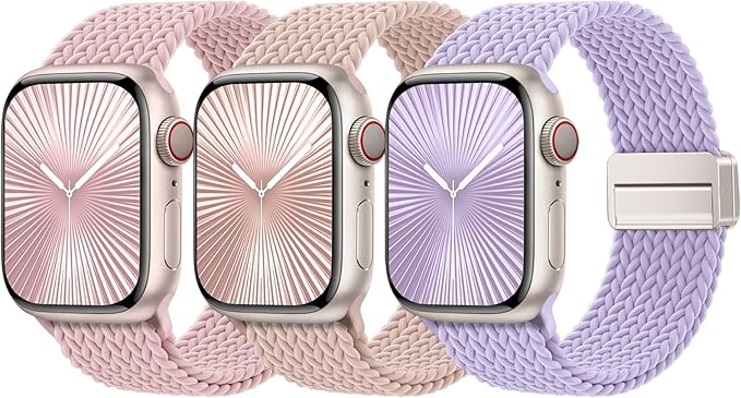 Braided Stretchy Bands Compatible with Apple Watch Bands 40mm 44mm 38mm 41mm 42mm 45mm 46mm 49mm Women Men, Soft Nylon Sport Strap with Magnetic Clasp for iWatch Series 11 10 9 8 SE 7 6 5 4 3 2 Ultra by JKD-CustomMetalBands