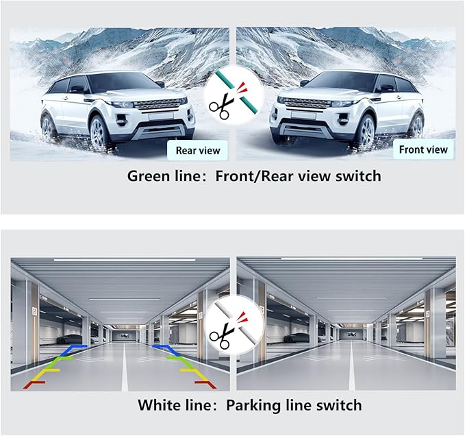 Backup Camera for Cars,Universal AHD 1080P Fisheye CCD Waterproof Wide View Angle Rear/Front View Back up Camera for HD Night Vision for Car Parking Assist Camera Reversing Parking Three Control Line - Image 4