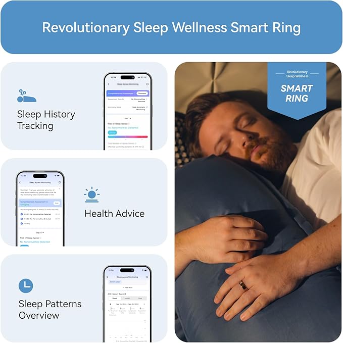 RingConn Gen 2, World’s First Smart Ring with Sleep Apnea Monitoring, No APP Subscription, 12-Day Battery Life, Stress/Heart Rate/Women's Health Tracker, Android & iOS Compatible (Gold, Size 9) - Image 4