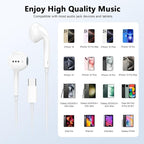2 Pack USB C Headphones for iPhone 17 16 15, Type C Earphones with Microphone & Remote Control Noise Cancelling Wired Earbuds USB C for iPhone 17 16 15 Pro Max, iPad Pro, Galaxy S25 S24 Ultra, Pixel 9 - Image 5