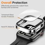 Amizee 2 Pack Case Compatible with Apple Watch Series 11/10 42mm Case with Built-in Screen Protector, Ultra-Thin Hard PC Straight Edge Anti-Scratch Protective Cover for iWatch 42mm (Silver/Clear) - Image 2