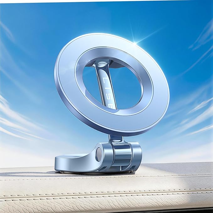 LISEN for iPhone MagSafe Car Mount [24 Strong Magnets] 360 Degrees Ultra Magnetic Phone Holder for Car Dashboard, Universal Car Phone Mount Magsafe Accessories for iPhone17 Pro Max Air 16 15 14, Blue by Lisen
