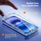 UNBREAKcable for iPhone 16 Screen Protector, 3-Pack Full Coverage Tempered Glass [Military Grade Shatterproof] [9H Hardness] [Easy Installation Frame] [Bubble Free] for iPhone 16 6.1" - Image 2