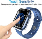 Smiling 2 Pack Case Built in Tempered Glass Screen Protector Compatible with Apple Watch Series 9/Series 8/Seires 7 45mm, Hard PC Case Overall Protective Cover- Transparent - Image 5