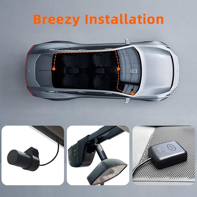 4K+1080P Dash Cam Front and Rear,FHD Wireless Dual Dashcam for Cars,Hardwire,HDR Night Vision,24H Parking Mode,5G WiFi & GPS,Car Battery Protection,Hardwire Kit,128GB Card - Image 2