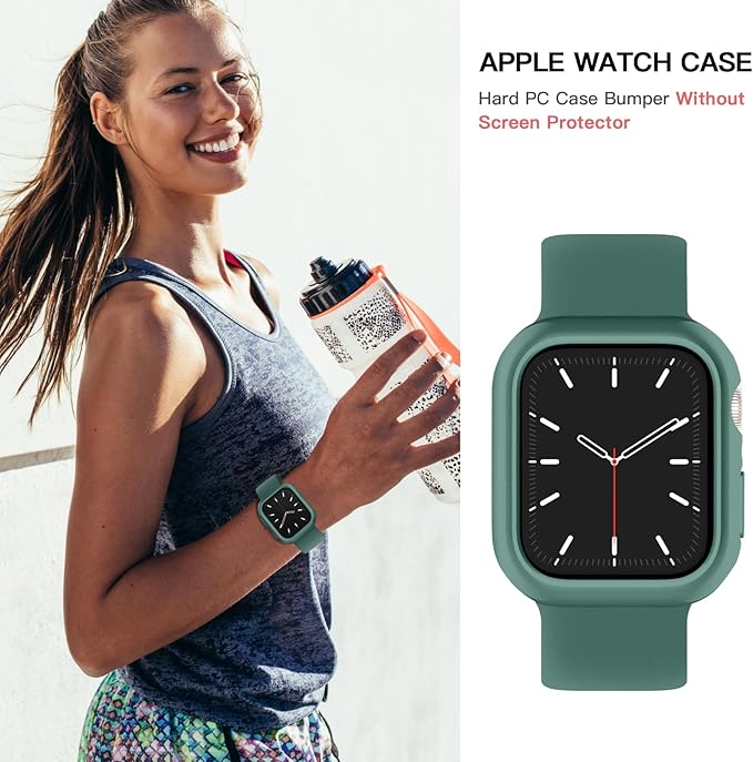 Recoppa Case Compatible for Apple Watch Series 7/8/9 – 41mm ONLY, Shockproof Ultra-Thin Hard PC Bumper All-Around Edge Protective Cover Frame [NO Screen Protector] for iWatch Accessories, Dark Green - Image 7