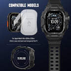 BXUXOHS Rugged Case and Band for Apple Watch Ultra 3/2/1 49mm Men, Military Grade Shockproof Bumper Cover, with 2 Pack Screen Protector, Tactical Band Case for iWatch Ultra 3 2 1 Man, Black - Image 2