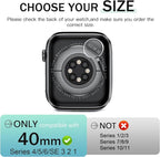 JR.DM 40mm 2 Pack Hard PC Case with HD Tempered Glass Screen Protector for Apple Watch Series 6/5/4/SE/SE2/SE3, Guard Bumper Full Protective Anti-Scratch Face Cover for iWatch, Glossy Gold+Clear - Image 2