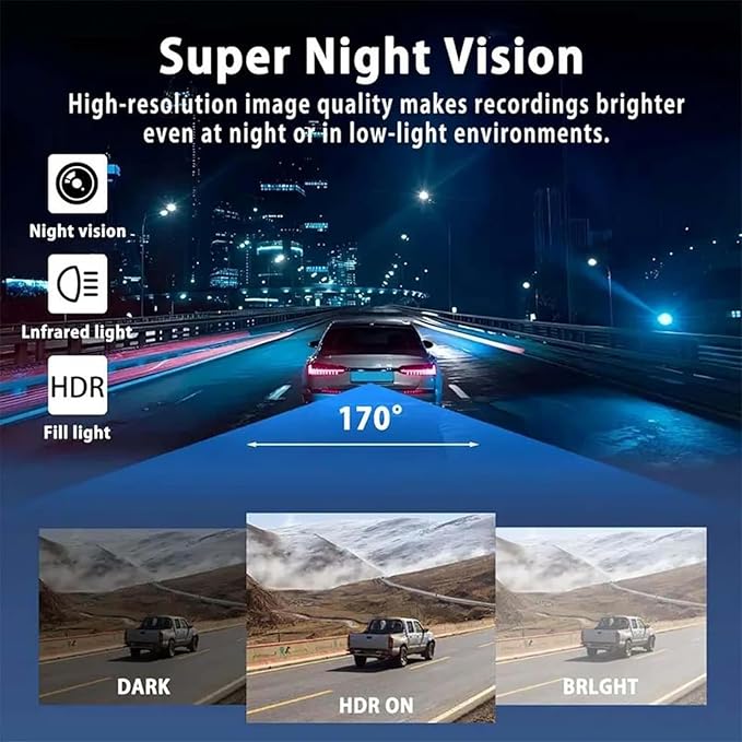 Wireless Full View Car Dashcam System, Mini HD Night Vision Dash Cam, 360° Full View Car Dashcam System-4 Channel Dash Cam for Cars Front/Rear/Left/Right (Normal Version+32G) - Image 4