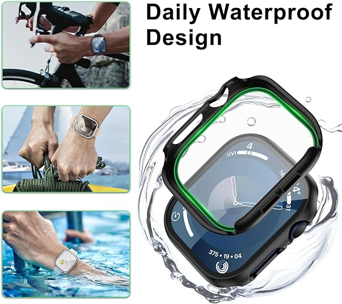 6 Pack Case with Tempered Glass Screen Protector for Apple Watch Series 9/8/7 41mm, Ultra-Thin Protective Face Cover Hard PC Bumper Case for iWatch 41mm Accessories - Image 3