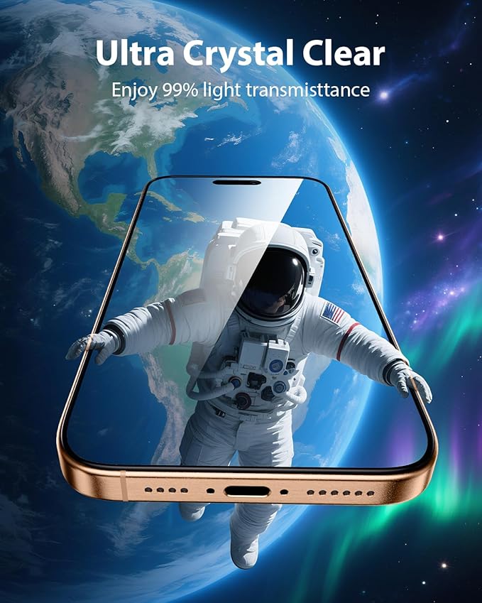 Mkeke Screen Protector for iPhone 15 Pro, 3 Pack Tempered Glass [9H Hardness] [Military-Grade Drop Protection] [Sensitive Touch] [Easy Installation Frame] [HD Clear] for 6.1 inch - Image 7