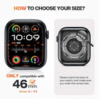 Goton 2 in 1 Waterproof Case Compatible for Apple Watch Series 11/10 Screen Protector 46mm, 360 Protective Glass Face Cover Hard PC Bumper + Back Frame for iWatch Accessories 46 mm - Image 2