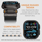 FOAMUNOC Rugged Band Compatible with Apple Watch Ultra 3/2/1 Band 49mm/46mm/45mm/44mm/42mm, Metal Connector with Silicone Strap for iWatch Ultra Series 11/10/9/8/7/6/SE3/SE2/SE/5/4/3/2/1, Black/Black - Image 2
