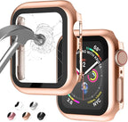 Case Compatible with Apple Watch 38MM Series 3/2/1/ with Built-in Tempered Glass Screen Protector, All-Around Ultra-Thin Bumper Full Cover Hard PC Protective Case for iWatch by AdepoyAppleWatchAccessories